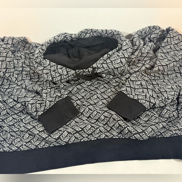 Nike NSW Sports Essentials AOP Fleece Hoodie Black  Men’s Large - Picture 8 of 9